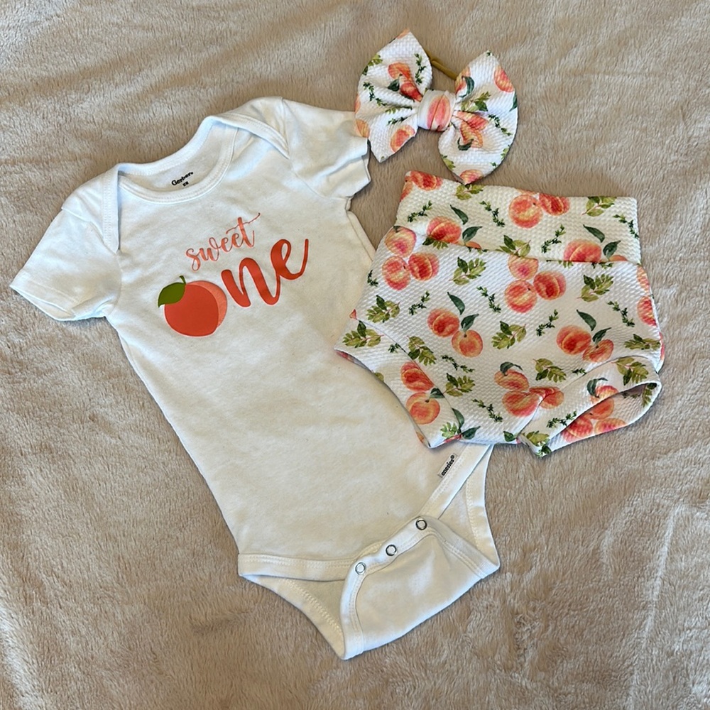 One Sweet Peach Birthday Outfit - 12months